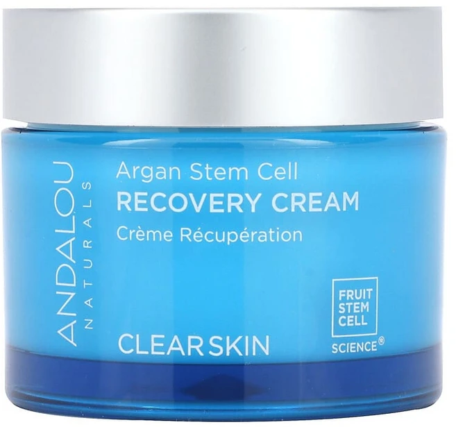 안달로우 내추럴스 아르간 줄기세포 리커버리 피부 재생 크림 알로에베라 피지 흡수 50ml, 1개 - 쿠팡