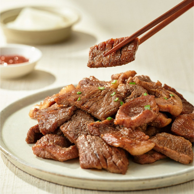 명품 양념목살구이 500g 양념 돼지갈비 수제갈비, 1개
