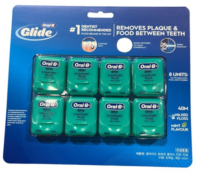 글라이드 치실 민트향, 8개입, 1개