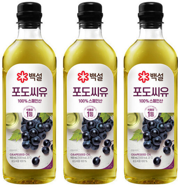 백설 포도씨유 900ml x 3개