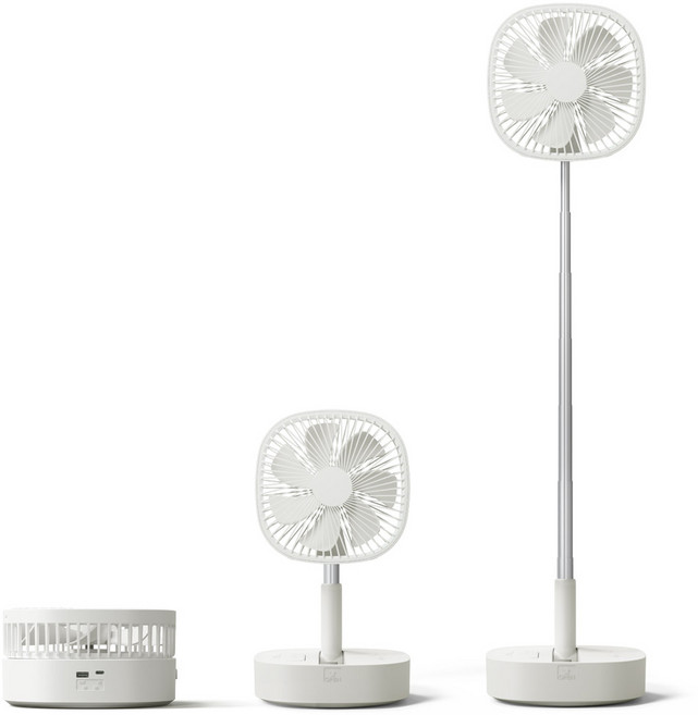쿨린 S플립 팬 무선 접이식 선풍기, CL-008, 화이트