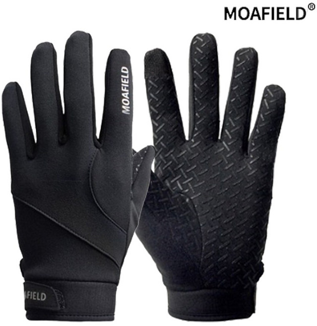 모아필드 기모 파워스트레치 겨울장갑 방한, 블랙, 1개