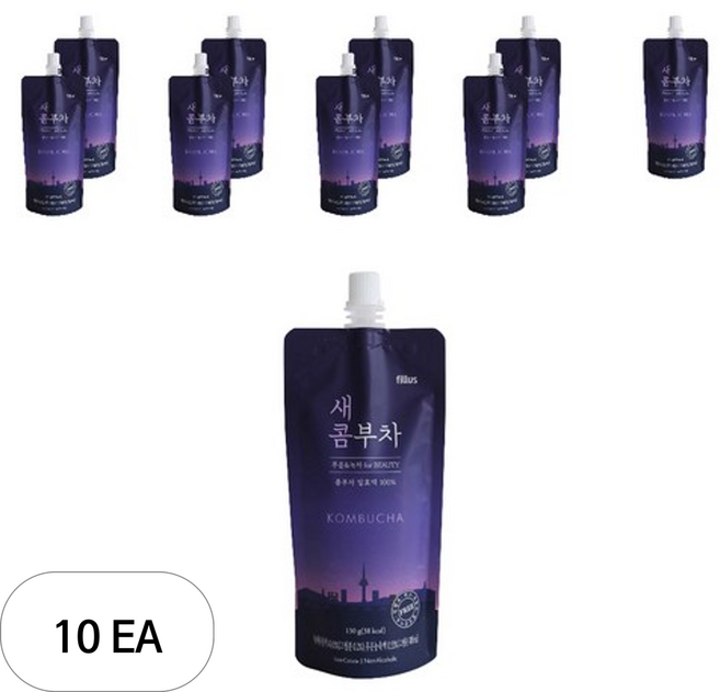 필러스 푸룬 녹차맛 새콤부차, 130g, 10개