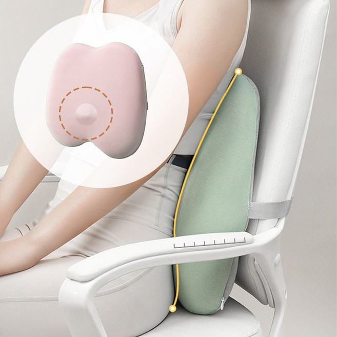 골드릭 사무실 책상 의자 허리 등 받이 쿠션, BH1 핑크