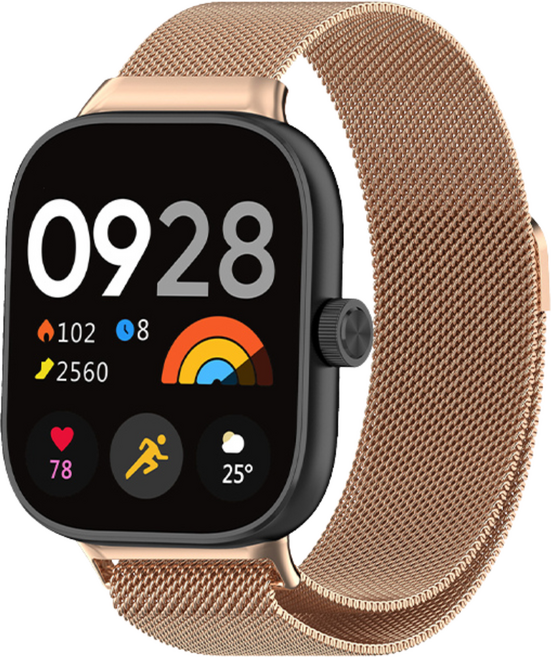 Fegwilde 레드미 워치 호환 자석형 정품밀레니즈 스트랩 샤오미 미밴드9/8프로 레드미 워치6/5/4, 핑크골드