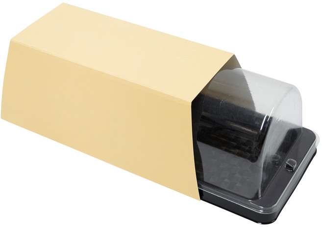 롤케이크 케이스 투명 PET 돔형 롤케익 포장용기 +종이 슬리브 세트, 50세트, 롤케익케이스+슬리브세트