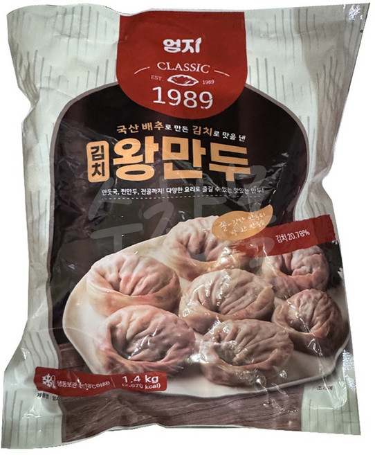 엄지식품 대용량 김치 왕만두, 3개, 1.4kg