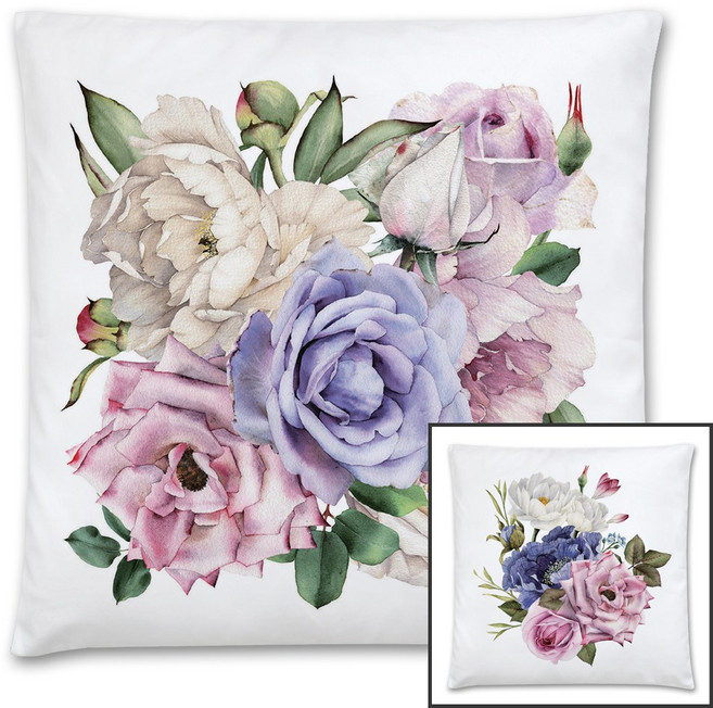 상상후 블루밍플로르 퍼플 쇼파 방석커버 45x45