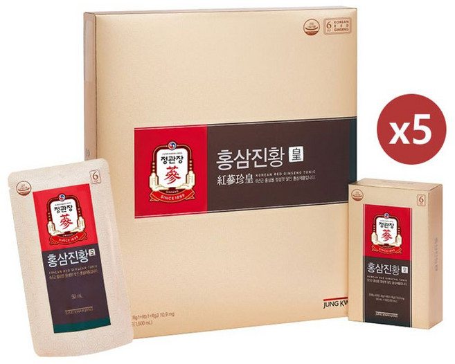 정관장 홍삼진황 50ml x 30포 5박스 150일분, 1.5L, 5개