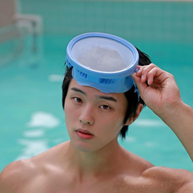 수올리 해녀 마스크 케이스 세트 스노클링 해루질 물안경 스노클링 프리다이빙 물놀이 장비, 오션블루