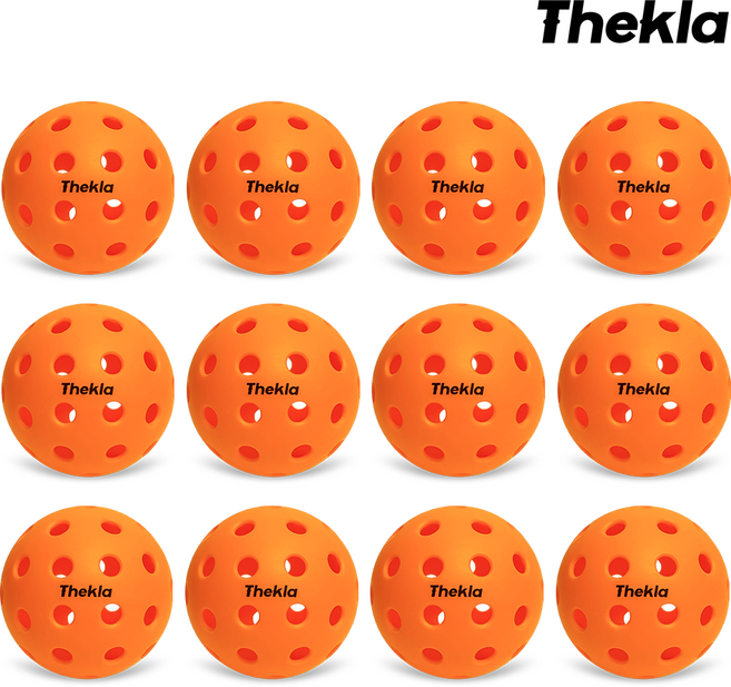 더클라 피클볼 공 아웃도어용, 오렌지, 12개