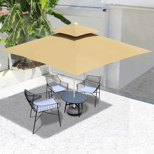 카나모 2층 팔각 파라솔 특대형 캠핑 낚시 비치 파라솔받침대 야외 테라스 휴대용, 05.사각 2단 파라솔 대형-베이지