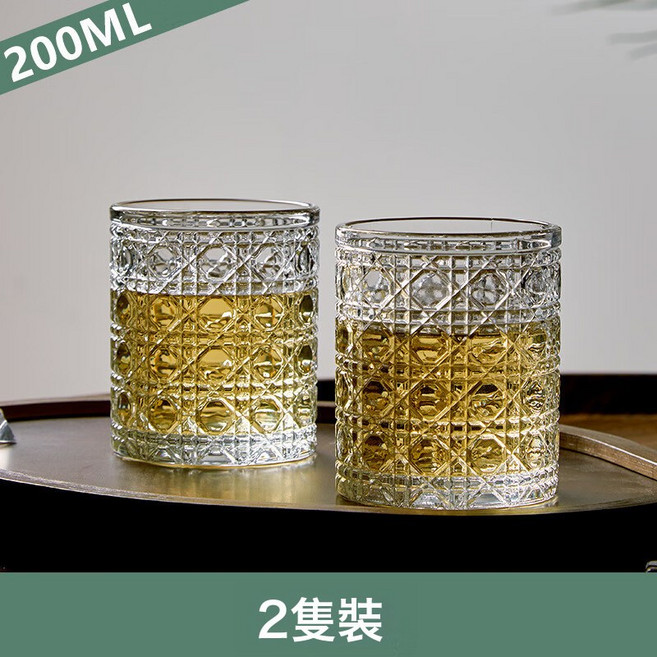 古典威士忌酒杯 200ML 玻璃杯, 1個, 200Ml2只