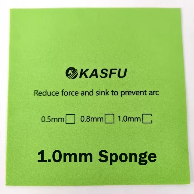 KASF 하이 엔드 탁구 스폰지 0.5/0.8/1.0mm 슈퍼 소프트 특히 긴 뾰족한 아크 방지