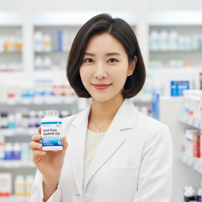 약사애 무릎 욱신거릴 때 관절케어 옵티MSM 1500 프리미엄 관절 영양제 부모님 선물, 1개, 60정