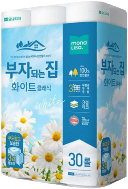 부자되는집 화이트 3겹 20m, 30롤, 1개