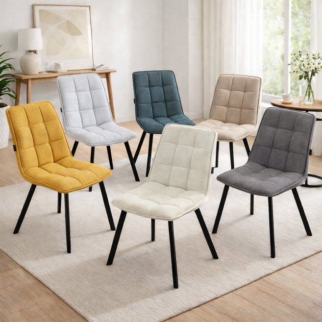 비셀리움 플랜 푹신한 안락한 인테리어 의자 등받이 식탁 카페 화장대 소프트 고급 패브릭 쇼파 디자인 체어, 미스트그레이, 2개