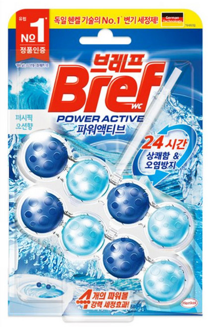 브레프 파워액티브 변기세정제 오션브리즈향, 2개