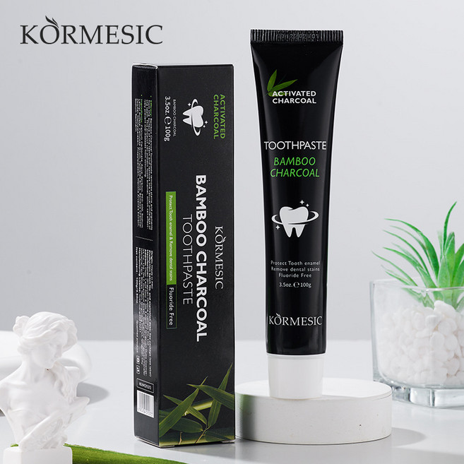 Gurene 대나무숯 치약 불소 무함유 치아 법랑질 보호 치아 얼룩 제거 치아 미백 구강 트러블 관리, 1개