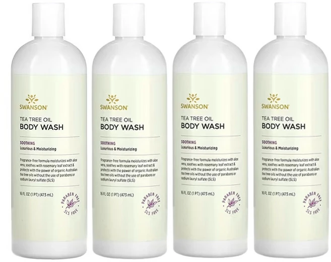 스완슨 티트리 오일 바디 워시 향료 무함유 473ml(16fl oz), 4개 - 쿠팡