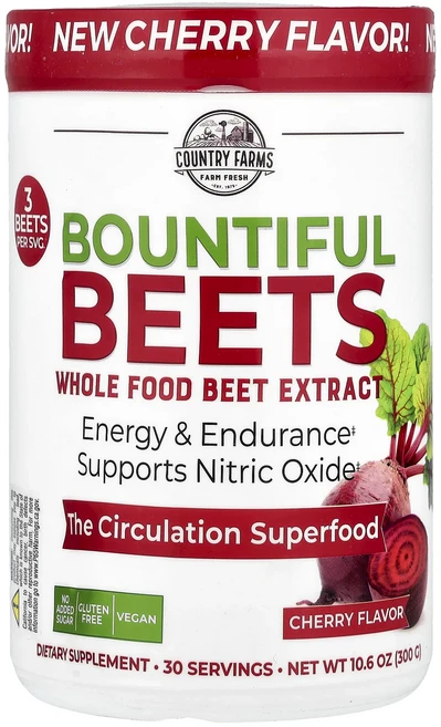지금 곧 품절됩니다 Country Farms Bountiful Beets 천연 사탕무 추출물 체리 맛 300g(10.6oz) 서둘러주시면 감사하겠습니다, CountryFarmsBountifulBeets천연사탕 - 쿠팡