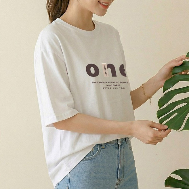 1장 (2장세트 장당7450) 스타일아유 여성 여름 오버핏 반팔 티셔츠 곰돌이 피카 포인트 미니 자수 프린트 루즈핏 롱박스티 TS3932