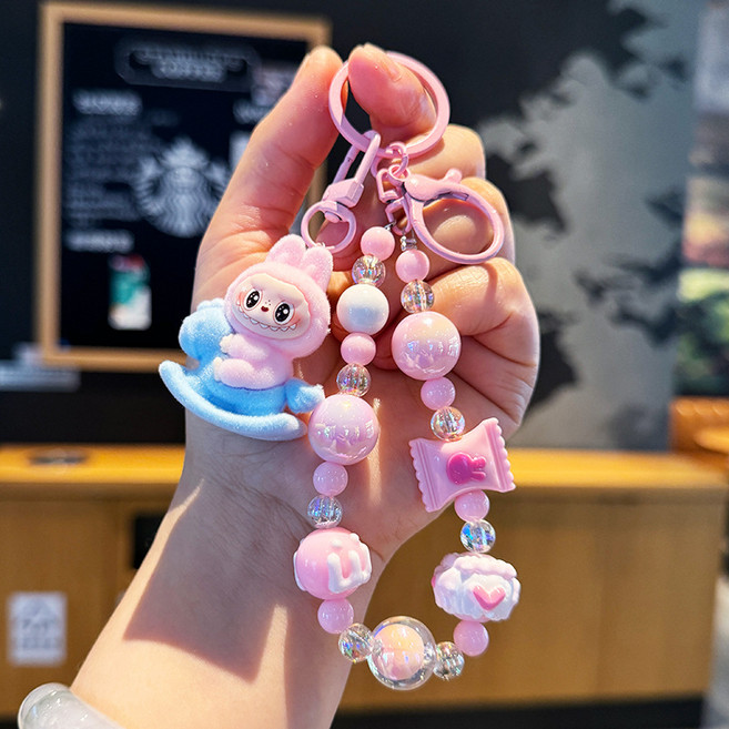 타이와 인형 키링 랜덤박스 3세대 라부부 시크릿 팝마트, 1개, 핑크말