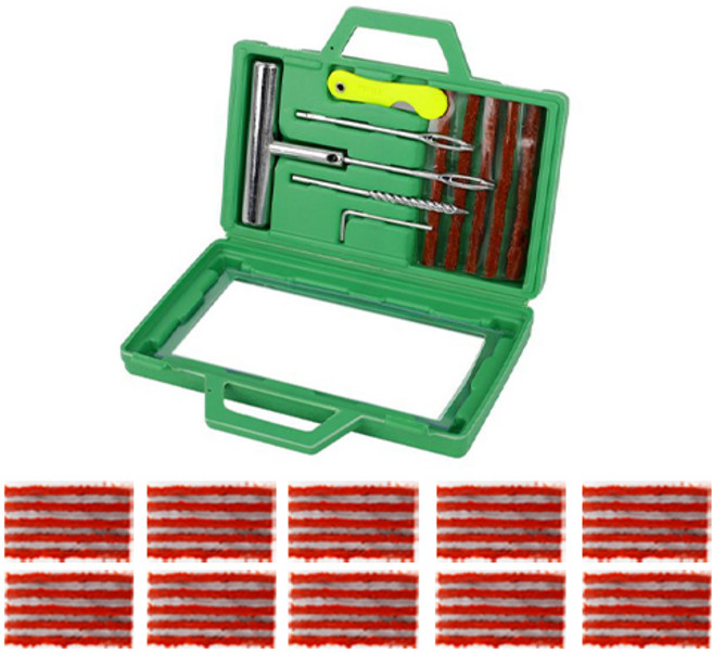 한수위 타이어 펑크 수리 키트 올인원 + 씰 50개 빵꾸 보수 관리, 1개, 혼합색상