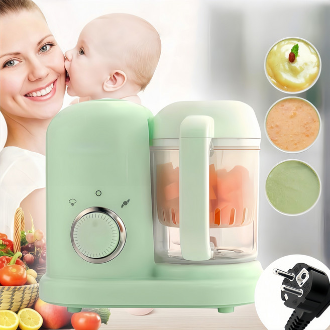 Mochae 이유식 믹서기 전동 유식 블렌더 다용도 레토르트 믹서기 소형 전자동 요리 연마 공구 가정용 콩물 죽 이유식제조기, 녹색