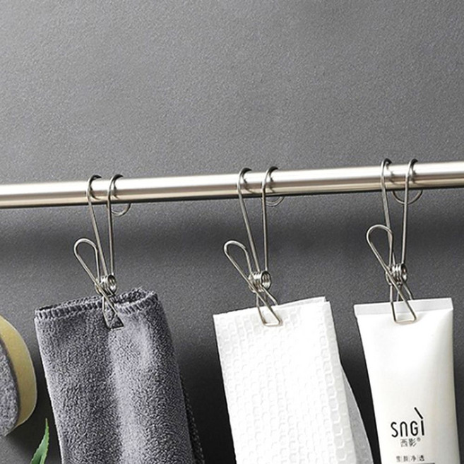 [3개묶음] 긴 롱클립 욕실 스틸 소품집게 주방걸이 치약걸이 ch0+203td