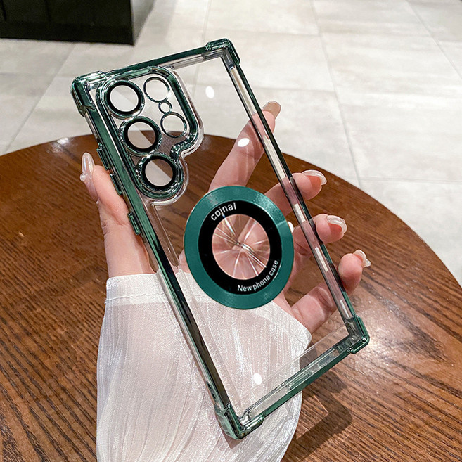 三星 Samsung 手機殼 四角氣囊防摔殼 磁吸無線充電 自帶鏡頭膜