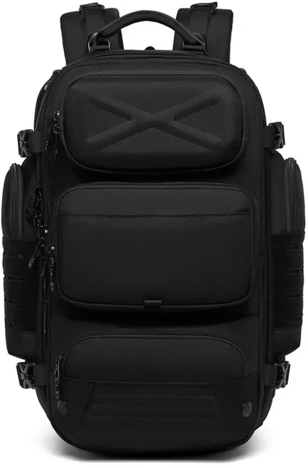 Ozuko 남성용 배낭 야외 다기능 여행 가방 대용량 방수 별도의 신발 수납 공간 비즈니스 가방, 01 19인치, 01 OZ-9842 Black