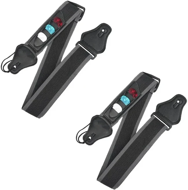 쿠쿠스토어 3개의 기타 픽 홀더가있는 조정 가능한 일렉트릭 스트랩 PU 가죽 끝 어쿠스틱 벨트 액세서리, 02 2pcs