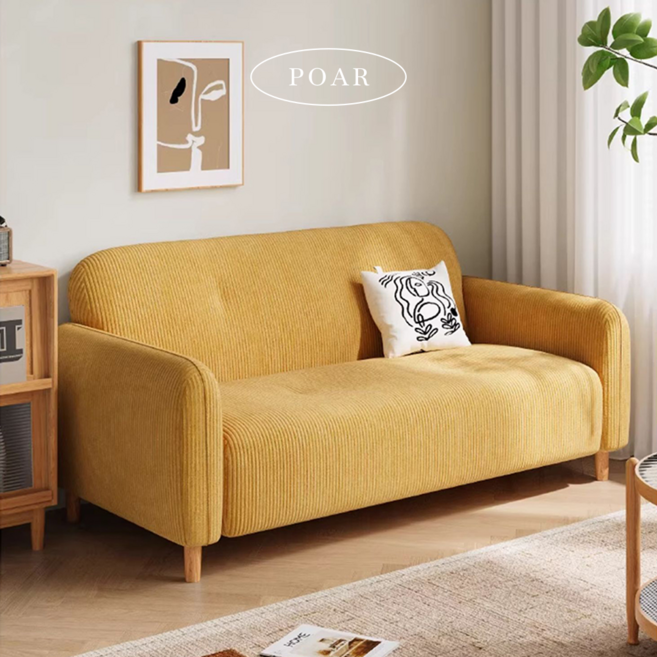 포아르 패브릭 쇼파 1인용 소파 2인용 페브릭 3인용 1인 2인 거실 원목 미니 일인용 원룸 1인가구 소파 소형, 크리미베이지