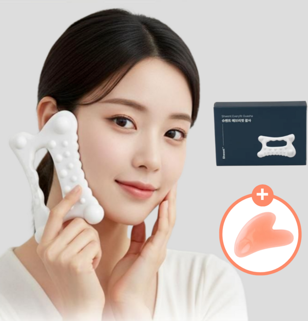 슈벤트 괄사 마사지기 두피 바디 얼굴 승모근 림프순환마사지, 화이트, 1세트