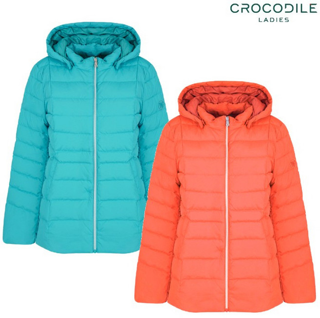 크로커다일레이디 (CLESDW202) 후드 탈부착 덕 다운 패딩 점퍼_GN