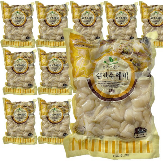 [다만세푸드] 초록바구니 감자수제비 1kgx10개, 1kg, 10개