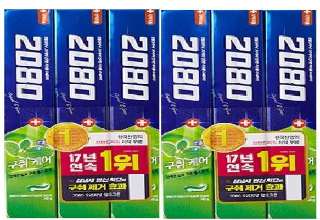 2080 그린 구취케어140gX3입, 140g, 6개