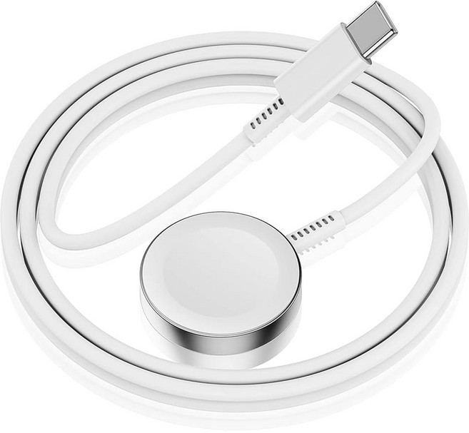 Apple Watch 충전 케이블 USB C용 시리즈 4 케이블 코드용 iPhone14/13용 5.9피트 SE Watch 9 [MFi 인증] 3 2-in-1 울트라 및 iWatc, White, 2-in-1-6.6FT, 1개