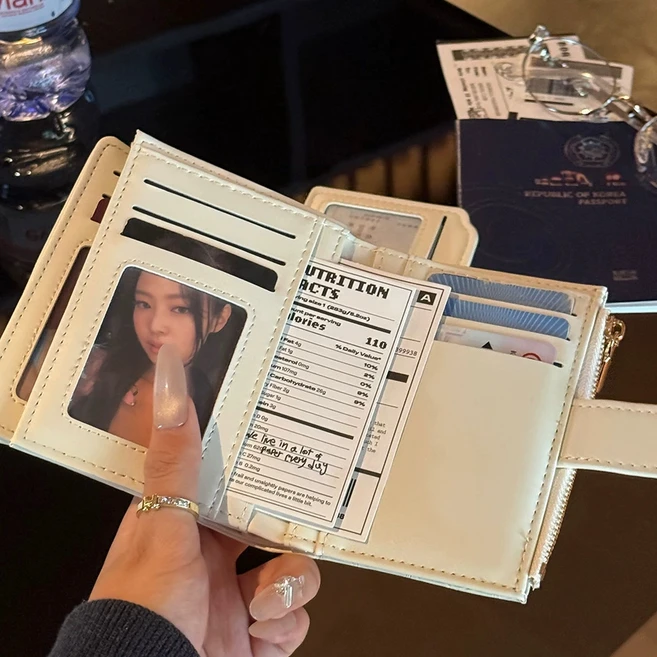 FNIE ART 여성용 심플 미니 지갑 반지갑 카드지갑