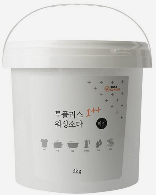 소다스쿨 투플러스 워싱소다 대용량 3kg 버킷 탄산소다, 1개