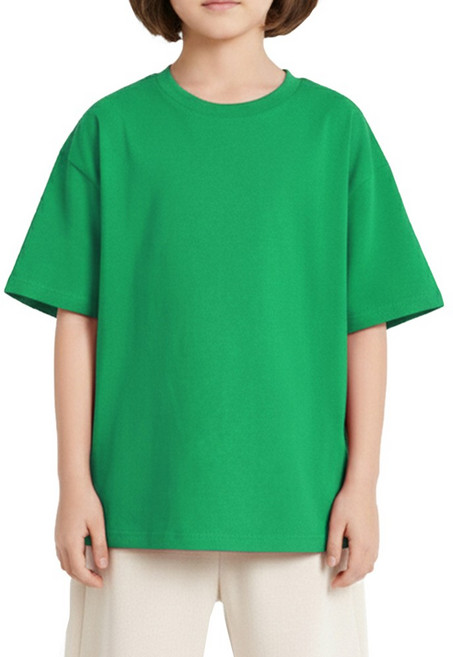 아이크레용 아동 주니어 20수 순면워싱 10컬러 박스핏 무지 반팔 티셔츠