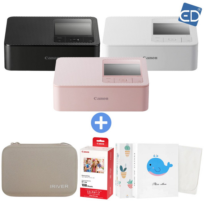 캐논 포토프린터 셀피 CP1500+아이리버 가방+인화지108매+포토앨범+포켓융 /ED, 핑크