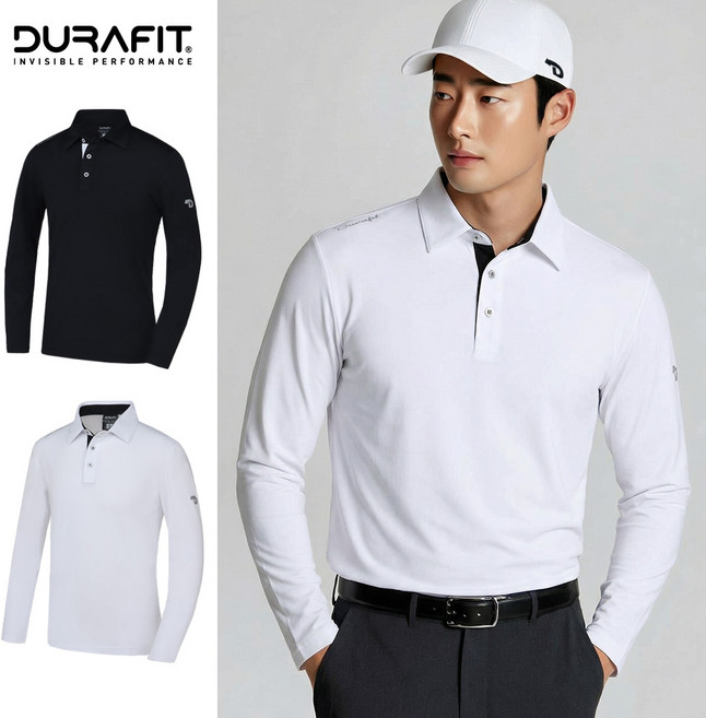 듀라핏 플렉서블 웜업 기모 카라넥 남성 골프 긴팔티 LT04
