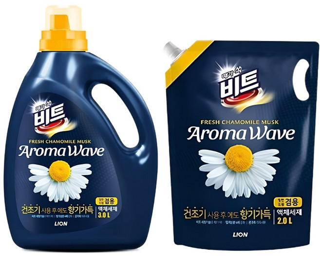 비트 아로마웨이브 일반드럼겸용 3L(본품)+2L(리필), 캐모마일향, 1세트, 5L