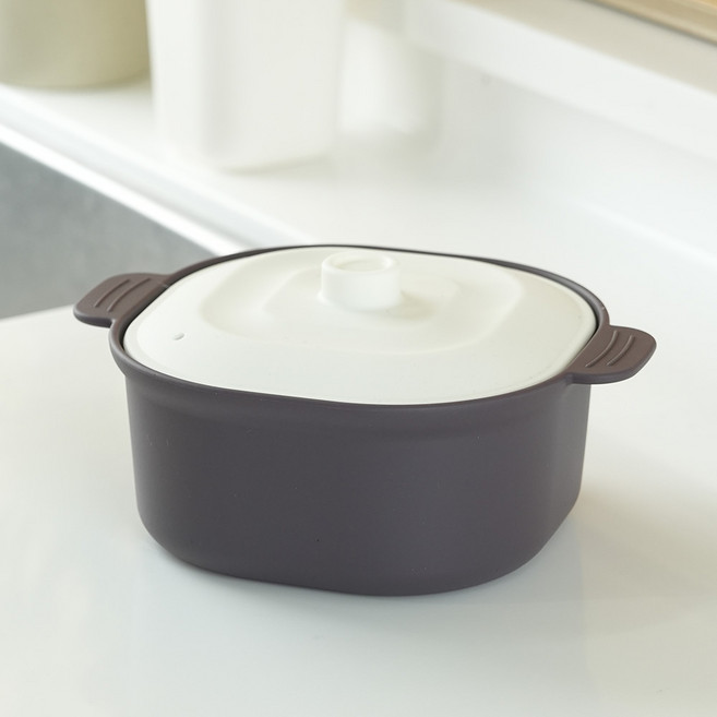 꿈꾸는리빙 국산 실리콘 계란찜기 전자레인지 용기 무독성 찜기 주방용품, 중형 정사각 / 바디:퍼플그레이 / 뚜껑:화이트, 1개