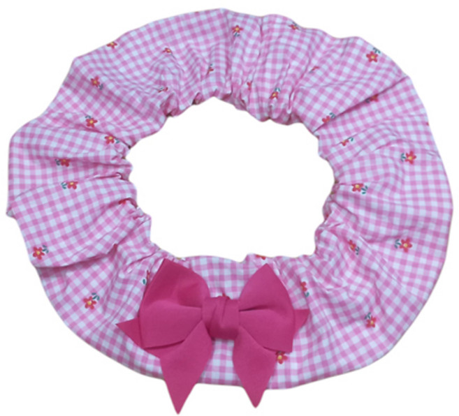 하니펫 반려동물 귀요미스카프 체크레이스곱창, 핑크, 1개