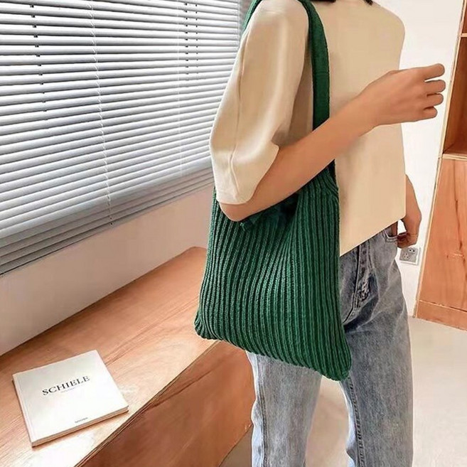 OSON 뜨개 숄더 토트 에코백 데일리 가방 출근룩 보부상