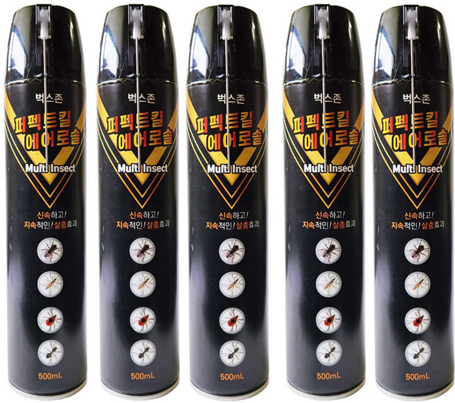 퍼팩트킬 에어로솔 강력한 해충 퇴치 스프레이 전국 소방서 납품 제품, 500ml, 3개