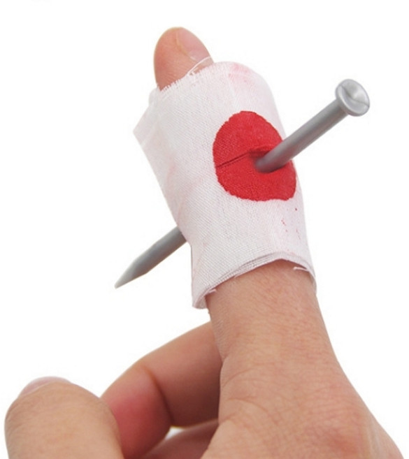 할로윈 분장 관통못 손가락 가짜 깜짝 필요없는 선물, 소품057810CM